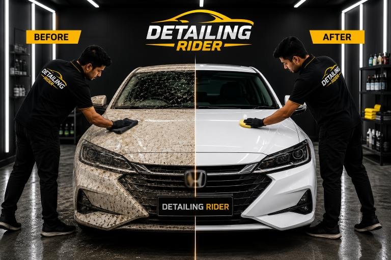 9H Ceramic Coating Sedan Before After